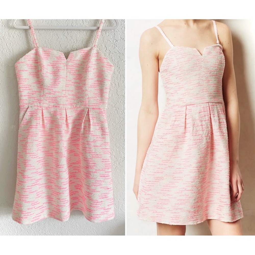 Anthropologie Moulinette Soeurs Pink Textured Mini Dress